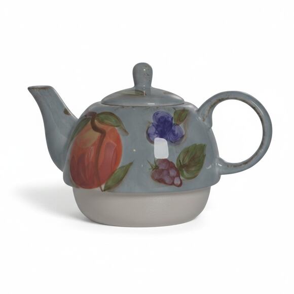 Unbranded Other - Vintage MESA INTERNATIONAL Blue Fruit Teapot for One Cup & Pot with Lid